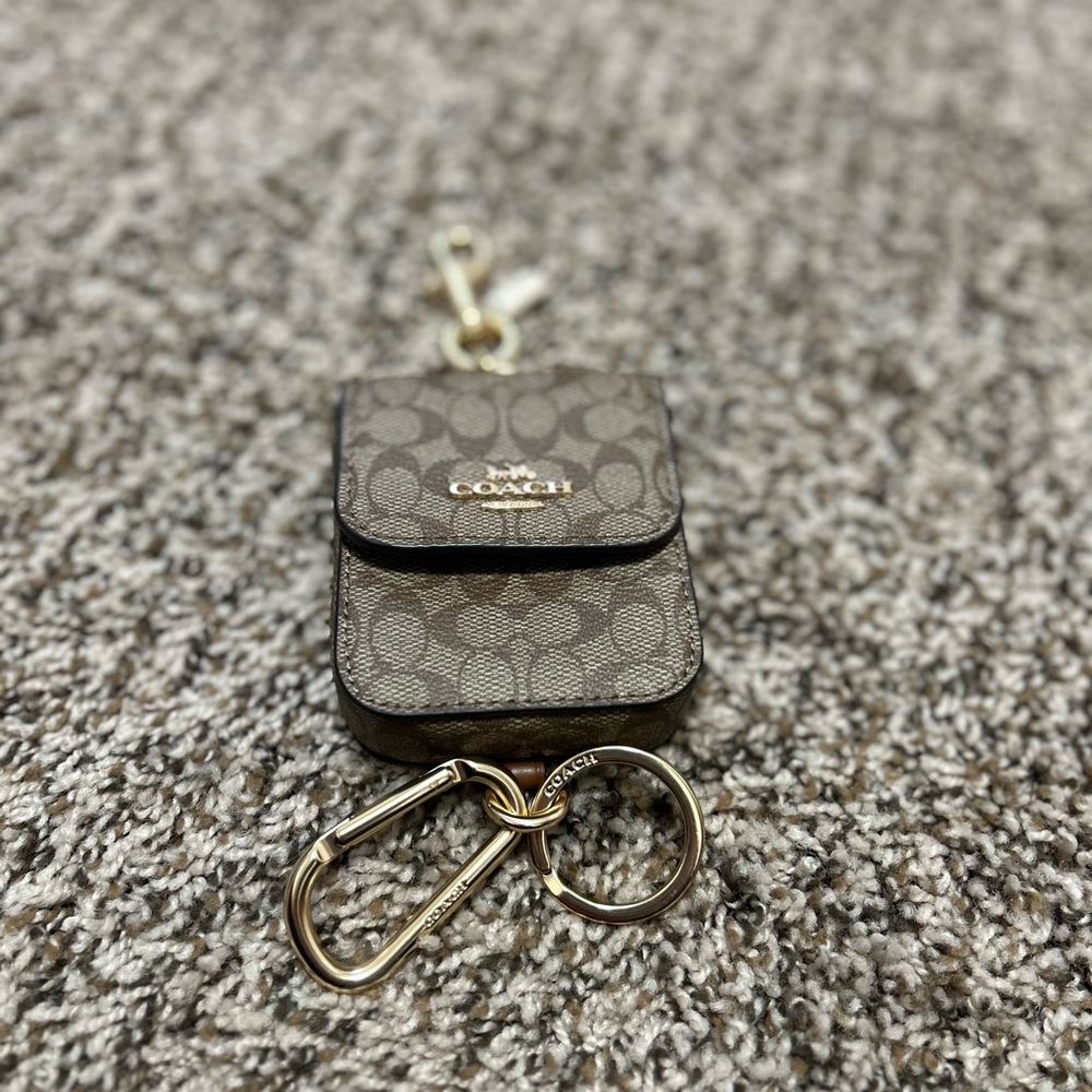 Coach Brown and Gold Key and Card Holder
